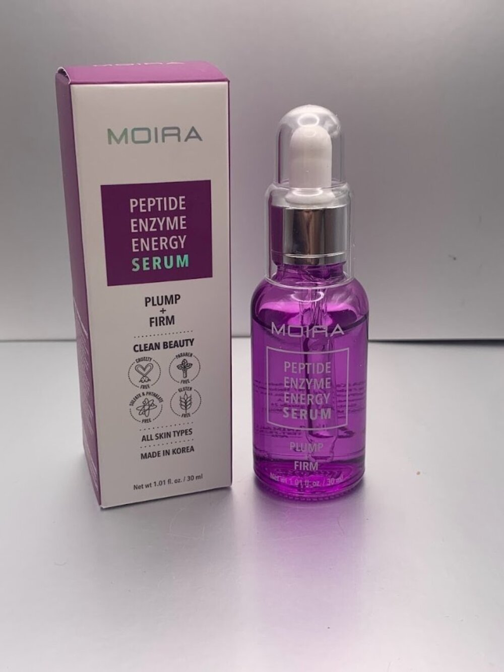 MOIRA Peptide Enzyme Energy Serum Plump + Firm Clean Beauty 1.01 fl oz/30ml New